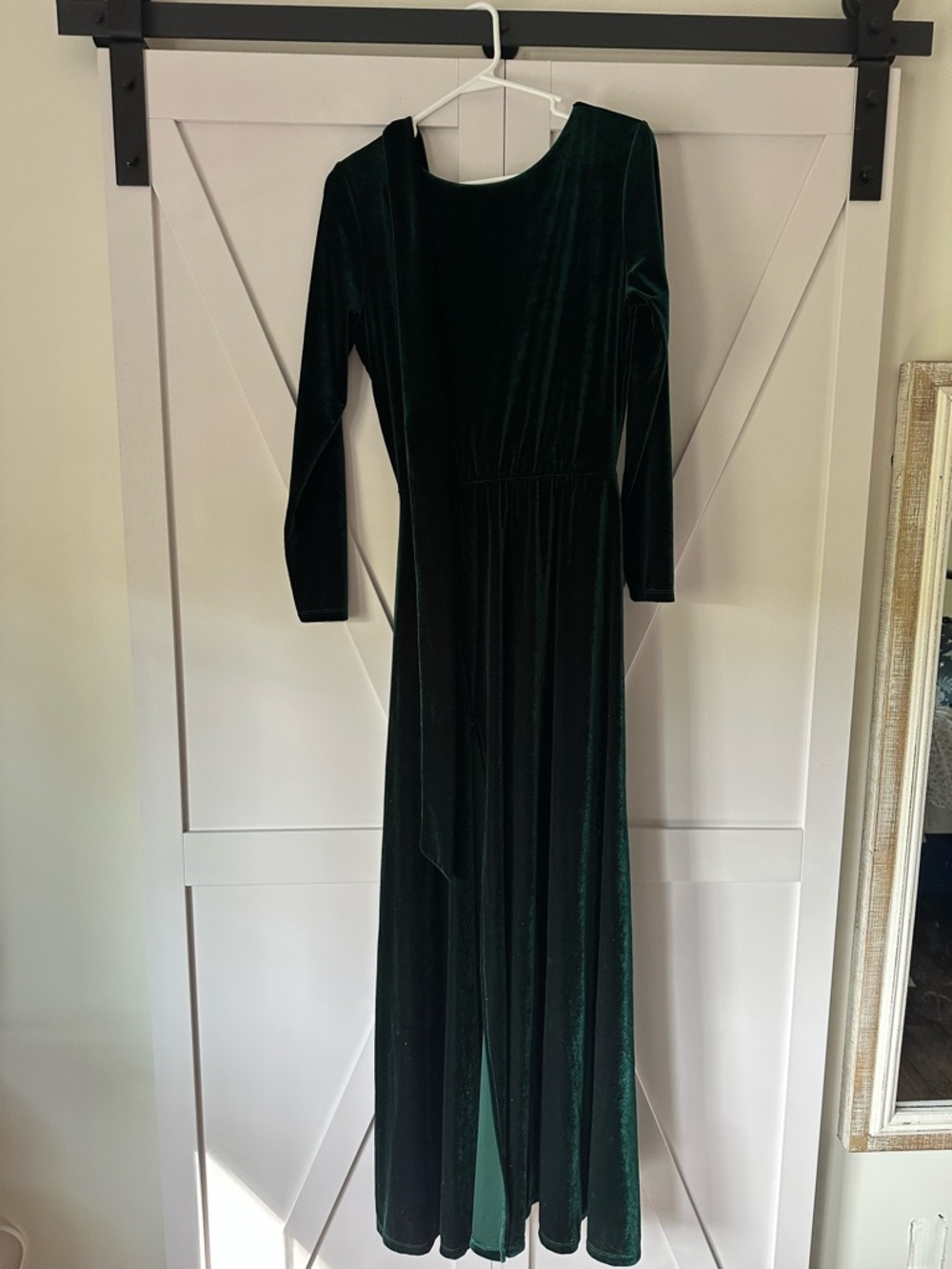 Elegant Green Velvet Dress